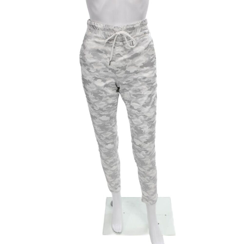 Flog Women Joggers White Camo Cotton Drawstring Size 27